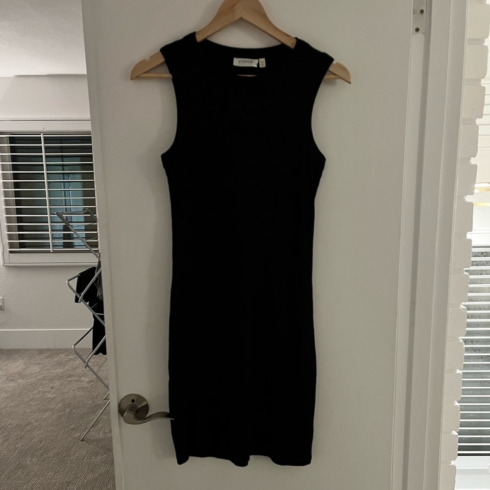 Cloth By Design Black Ribbed Dress womens size small